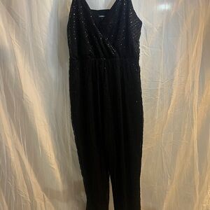 Express Black Sequin Jumpsuit